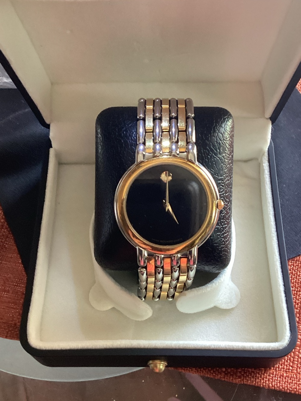 Movado Two-Tone Black Dial Dress Watch